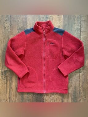 MEC brick red and blue zipper jacket, size ~ S